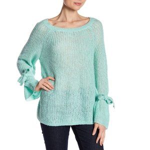 🎁NAADAM Open Knit Bell Sleeve Tied Sweater